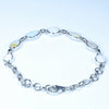 Natural Coober Pedy Solid Opal Silver Bracelet 15.5cm - 19.5cm Code  D38