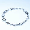 Natural Coober Pedy Solid Opal Silver Bracelet 15.5cm - 19.5cm Code  D38