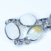 Natural Coober Pedy Solid Opal Silver Bracelet 15.5cm - 19.5cm Code  D38