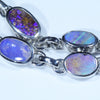 Australian Boulder Opal Silver Bracelet 15.5cm - 19.5cm Code  D39