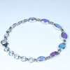 Australian Boulder Opal Silver Bracelet 15.5cm - 19.5cm Code  D39