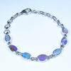Natural Australian Boulder Opal Silver Bracelet