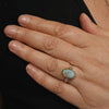 Lightning Ridge Solid Opal and Diamond Gold Ring - Size 7.75 US Code - EM299