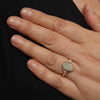 Coober Pedy Crystal Opal and Diamond Gold Ring - Size 7 US Code - T12