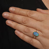 Lightning Ridge Solid Opal and Diamond Gold Ring - Size 6.75 US Code - T21