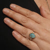 Natural Solid Australian Boulder Opal and Diamond Gold Ring - Size 6.75  US Code - T22