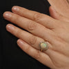 Natural Solid Australian Crystal Pipe Opal and Diamond Gold Ring - Size 6.5 US Code - T15