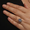 Natural Solid Australian Boulder Opal and Diamond Gold Ring - Size 6.5  US Code - T47