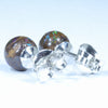 Australian Boulder Opal Matrix Silver Stud Earrings (7mm) Code V23