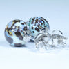 Australian Boulder Opal Matrix Silver Stud Earrings (9mm) Code V72
