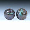 Australian Boulder Opal Matrix Silver Stud Earrings (6.5mm) Code V56