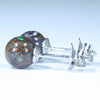 Australian Boulder Opal Matrix Silver Stud Earrings (6.5mm) Code V56