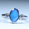 Natural Australian White Gold Boulder Opal and Diamond Ring