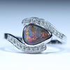 Natural Australian White Gold Opal and Diamond Ring