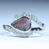 White Gold Opal and Diamond Ring - Anniversary Gift Idea 