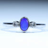 Natural Australian White Gold Opal and Diamond Ring