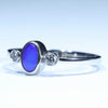 14k White Gold - Solid Queensland Boulder Opal - Natural Diamonds