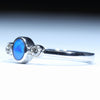 14k White Gold - Solid Queensland Boulder Opal - Natural Diamonds