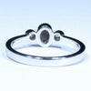 Australian Boulder Opal and Diamond 14K White Gold Ring - Size 6.25 US Code EM314