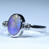 Sterling Silver - Solid Lightning Ridge Crystal Opal - Natural Diamonds