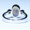 Lightning Ridge Crystal Opal and Diamond Silver Ring - Size 6.25 Code CC587