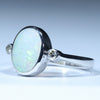 Sterling Silver - Solid Coober Pedy White Opal - Natural Diamonds