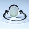 Coober Pedy Solid White Opal and Diamond Silver Ring - Size 7.75 Code CC590