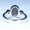 Australian Solid Boulder Opal and Diamond Silver Ring - Size 6.75 Code CC589