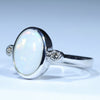 Sterling Silver - Solid Coober Pedy White Opal - Natural Diamonds