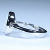 Coober Pedy Solid White Opal and Diamond Silver Ring - Size 7 Code CC585