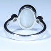 Coober Pedy Solid White Opal and Diamond Silver Ring - Size 7 Code CC585