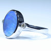 Sterling Silver - Solid Queensland Boulder Opal - Natural Diamonds
