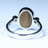 Australian Solid Boulder Opal and Diamond Silver Ring - Size 7.75 Code CC588