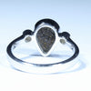 Australian Solid Boulder Opal and Diamond Silver Ring - Size 7.5 Code CC591