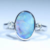 Opal Birthstone for October - Silver Opal and Diamond Ring 