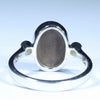 Australian Solid Boulder Opal and Diamond Silver Ring - Size 8.5 Code CC593