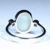 Coober Pedy Solid Opal and Diamond Silver Ring - Size 7.5 Code CC597