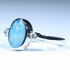 Sterling Silver - Solid Queensland Boulder Opal - Natural Diamonds