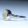 Australian Solid Boulder Opal and Diamond Silver Ring - Size 6.75 Code CC583