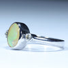 Sterling Silver - Solid Queensland Boulder Opal - Natural Diamonds