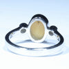 Australian Solid Boulder Opal and Diamond Silver Ring - Size 6.75 Code CC583