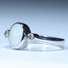 Sterling Silver - Solid Coober Pedy White Opal - Natural Diamonds