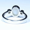 Coober Pedy Solid White Opal and Diamond Silver Ring - Size 6 Code CC596