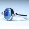 Sterling Silver - Solid Queensland Boulder Opal - Natural Diamonds