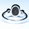 Australian Solid Boulder Opal and Diamond Silver Ring - Size 6.75 Code CC584