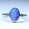 Natural Australian Boulder Opal Silver and Diamond Ring