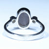 Australian Solid Boulder Opal and Diamond Silver Ring - Size 8 Code CC595