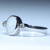 Sterling Silver - Solid Coober Pedy White Opal - Natural Diamonds