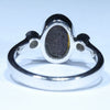 Australian Solid Boulder Opal and Diamond Silver Ring - Size 7 Code CC579