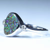 Sterling Silver - Solid Queensland Boulder Opal - Natural Diamonds